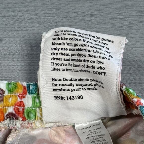 Chubbies Mens XXL Tooty Fruity Fruit Loops Swim Trunks Shorts 5.5 inch RARE - Picture 5 of 8